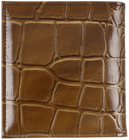 Визитница из натуральной кожи «Кинг» 4327, 115*125 мм, 2 кармана, 18 листов, рифленая коричневая