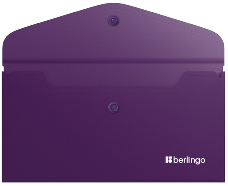 Папка-конверт пластиковая на кнопке Berlingo Soft Touch С6 (А6), толщина пластика 0,2 мм, фиолетовая Папка-конверт пластиковая на кнопке Berlingo Soft Touch С6 (А6), толщина пластика 0,2 мм, фиолетовая