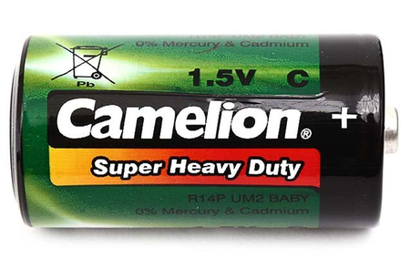 Батарейка солевая Camelion Super Heavy Duty, С, R14P, 1.5V