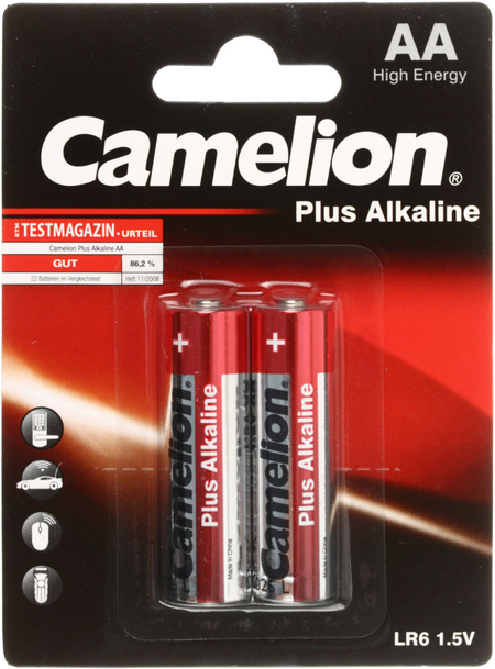 Батарейка щелочная Camelion Plus Alkaline, AA, LR6, 1.5 V 