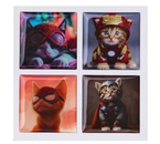 Cтикеры объемные 3D на телефон «Котики-супергерои», 4 шт., 3×3 см