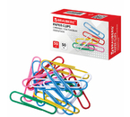 Скрепки цветные полимерные Brauberg Standard+, 50 мм, 50 шт, округлые