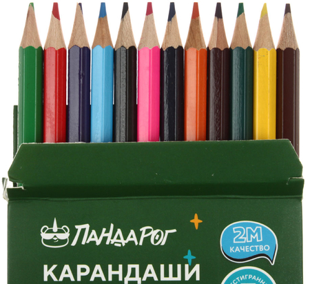 Карандаши цветные «ПандаРог. Дракоша», 12 цветов, длина 175 мм Карандаши цветные «ПандаРог. Дракоша», 12 цветов, длина 175 мм