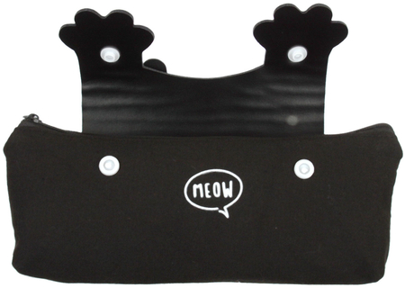 Пенал мягкий Meshu (канвас), 200*80*35 мм, Paws, черный