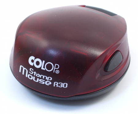 Полуавтоматическая оснастка Colop Stamp Mouse R30/R40, для клише печати ø30 мм, корпус цвета рубин Полуавтоматическая оснастка Colop Stamp Mouse R30/R40, для клише печати ø30 мм, корпус цвета рубин