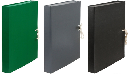 Короб-папка архивная из бумвинила на 4-х завязках OfficeSpace, корешок 30 мм, 235*320*30 мм, ассорти