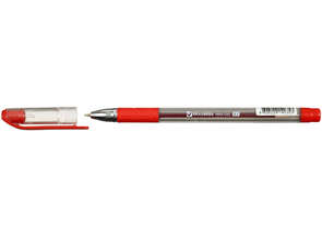 Ручка шариковая Brauberg Max-Oil, корпус прозрачный, стержень красный
