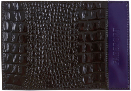 Обложка для паспорта «Кинг» 4334, 95*135 мм, рифленая черная с фиолетовым 