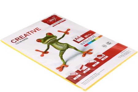Бумага офисная цветная Kris Creative Intensive, А4 (210*297 мм), 80 г/м2, интенсив, 50 л., желтая
