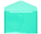 Папка-конверт пластиковая на кнопке inФормат, толщина пластика 0,18 мм, прозрачная зеленая