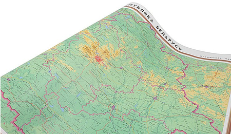 Карта настенная «Карта РБ физическая», 625*710 мм Карта настенная «Карта РБ физическая», 625*710 мм