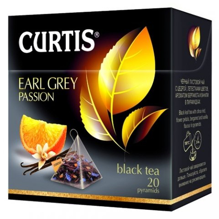 Чай Curtis, 34 г, 20 пакетиков, Earl Grey Passion, черный чай