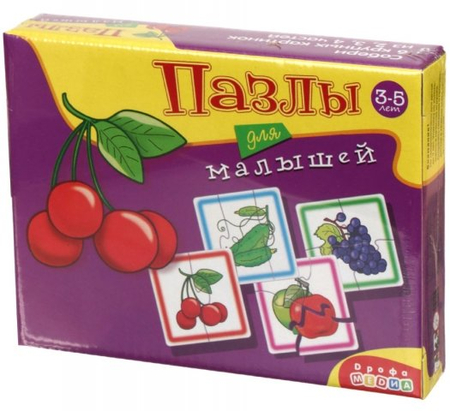 Игра настольная «Пазлы для малышей», «Вишни», 3+