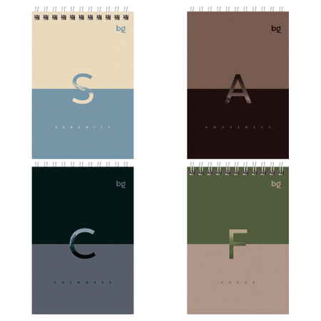 Блокнот на гребне BG А6, 100*145 мм, 40 л., клетка, «Прикосновение тумана», ассорти