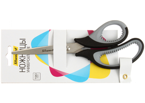 Ножницы канцелярские Silwerhof Mode «Универсальные», 190 мм, ручки черные с серым