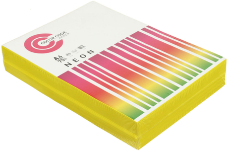 Бумага офисная цветная Color Code Neon, А4 (210*297 мм), 75 г/м2, 500 л., желтая