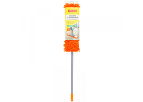 Швабра для пола OfficeClean Professional, размер насадки 40×10 см, длина черенка 70/120 см, оранжевая