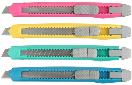 Нож канцелярский BL-804, ширина лезвия 9 мм, корпус ассорти Нож канцелярский BL-804, ширина лезвия 9 мм, корпус ассорти