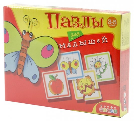 Игра настольная «Пазлы для малышей», «Бабочка», 3+ Игра настольная «Пазлы для малышей», «Бабочка», 3+