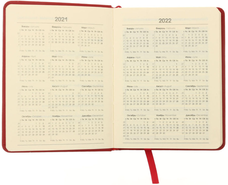 Ежедневник датированный на 2021 год Paragraph (А6), 110*145 мм, 176 л., красный