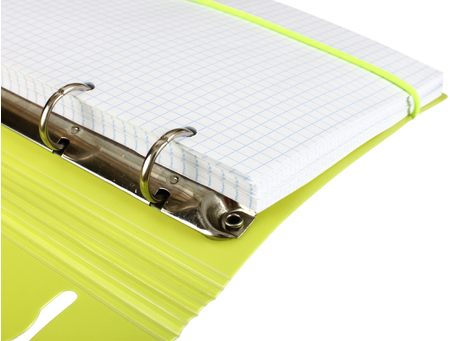 Тетрадь общая А5, 120 л. на кольцах BG Neon, 175*220 мм, клетка, желтая