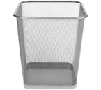 Корзина для бумаг металлическая квадратная Brauberg Germanium, 17 л, серебристая