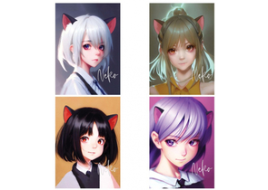 Тетрадь школьная А5, 40 л. на скобе Meshu Neko, 150×210 мм, клетка, ассорти