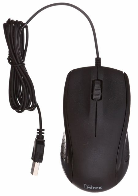 Мышь компьютерная Mirex MSM001BK, USB, проводная, черная