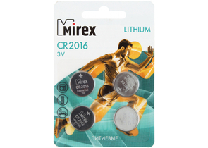 Батарейки литиевые дисковые Mirex Lithium, CR2016, 3V, 4 шт.
