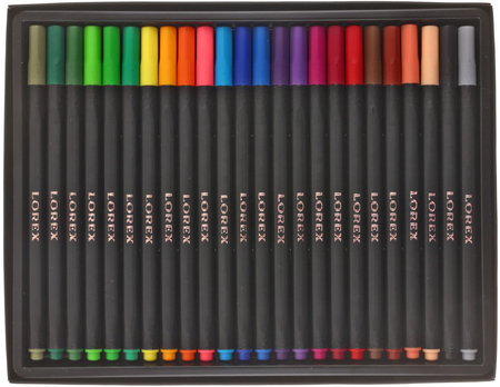 Фломастеры Lorex Pro-Draw Superior, 24 цвета, толщина линии 1-2 мм, вентилируемый колпачок