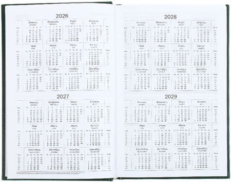 Ежедневник датированный на 2026 год BG, 135*205 мм, 168 л., зеленый