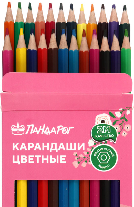 Карандаши цветные «ПандаРог. Олененок», 24 цвета, длина 175 мм Карандаши цветные «ПандаРог. Олененок», 24 цвета, длина 175 мм