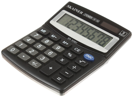 Калькулятор 8-разрядный Skainer SK-308II (компактный), черный