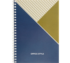 Тетрадь общая А5, 48 л. на гребне Office Style, 145×205 мм, клетка, синяя