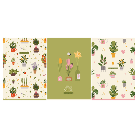 Тетрадь общая А4, 80 л. на скобе BG «Весна», 205*295 мм, клетка, ассорти