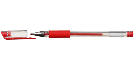 Ручка гелевая Attache Economy, корпус прозрачный, стержень красный