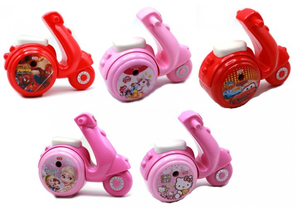 Точилка механическая «Мопед», 1 отверстие, с контейнером, ассорти