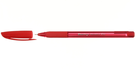 Ручка шариковая одноразовая Berlingo Triangle Fine, корпус красный, стержень красный