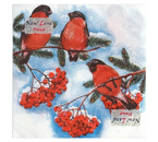 Салфетки сервировочные New Line Fresco, 33×33 см, 20 шт., «Снегири»