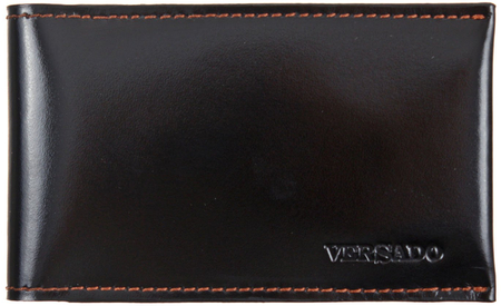 Визитница из натуральной кожи Versado 071.1, 65*110 мм, 1 карман, 16 листов, черная