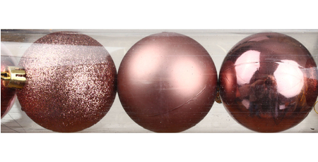 Набор шаров новогодних «Нежный гламур» (пластик), диаметр 6 см, 8 шт., розовый