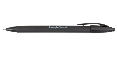 Ручка шариковая автоматическая Berlingo Triangle Velvet, корпус черный, стержень синий