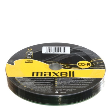 Компакт-диск CD-R Maxell, 52x, 10 шт., в тубе