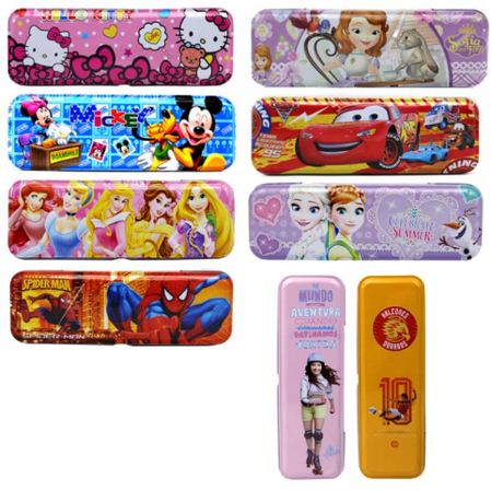 Пенал школьный однокамерный металлический, 205*70 мм, ассорти