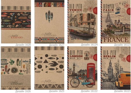 Книжка записная «Тетрадь-блокнот для записей» Bourgeois, 162*240 мм, 32 л., клетка, «16121-16128», ассорти