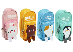 Пенал мягкий двухкамерный Sima-Land, 220×90×60 мм, «Зверушки», ассорти