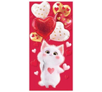 Открытка-конверт для денег «Мир открыток», 83×168 мм, «Котик с шарами-сердечками»