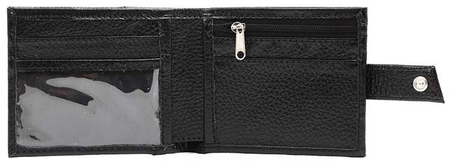Кошелек мужской «Кинг» 4280, 110*90 мм, рифленый черный 