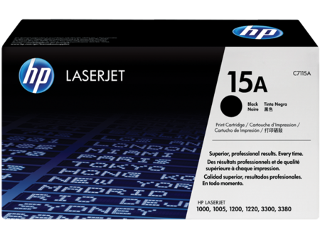 Тонер-картридж HP C7115A (№15A), ресурс 2500 страниц, черный