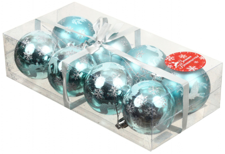 Набор шаров новогодних «Северный олень» (пластик), диаметр 6 см, 8 шт., голубой
